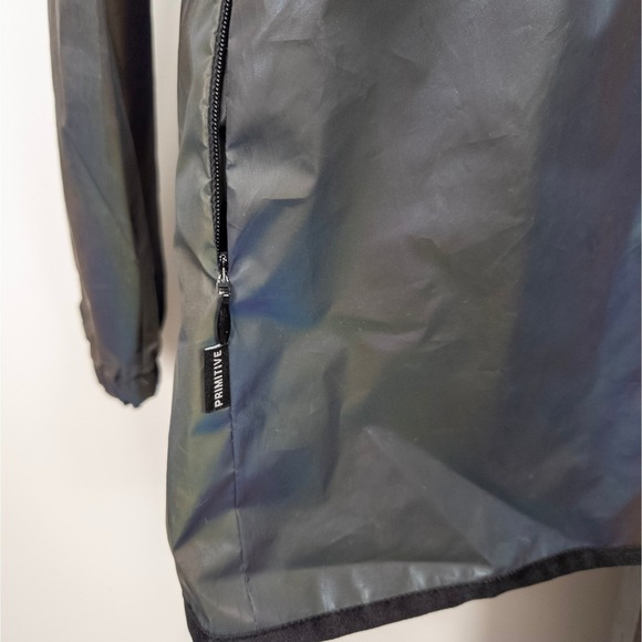 Reflective Iridescent Rain Jacket Tech Shell Primitive Y2K Streetwear Small Fit - Picture 8 of 9